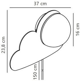 Nordlux - Gyerek fali lámpa SKYKU CLOUD 1xE14/25W/230V felhő