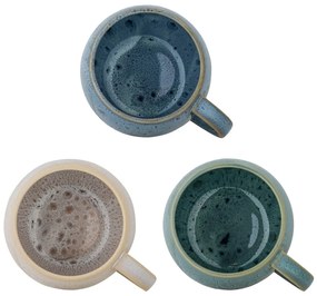 Kék-krémszínű kőedény bögre szett 3 db-os 420 ml Harriet – Bloomingville