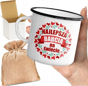 Bögre_emalinált A Világ Legjobb Szeretett Nagymamája Ajándék Nyomtatott Mintával