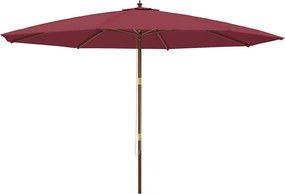 vidaXL bordó kerti napernyő fa rúddal 400 x 273 cm