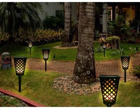 LED napelemes lámpa érzékelővel LED/0,6W/5,5V IP65 2000 mAh 107 cm fekete