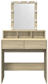 sonoma tölgy színű fésülködőasztal LED-del 80 x 41 x 144,5 cm