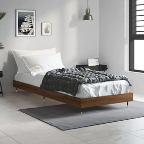barna tölgy színű szerelt fa ágykeret matrac nélkül 75x190 cm