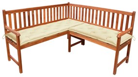 vidaXL tömör akácfa kerti sarokpad párnákkal 150 cm