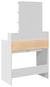 fehér fésülködőasztal LED-del 80 x 41 x 144,5 cm