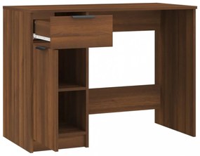 barna tölgyszínű szerelt fa íróasztal 100 x 50 x 75 cm