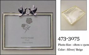 Üveg Galambos Képkeret Menyasszonyoknak Esküvő 18x13cm