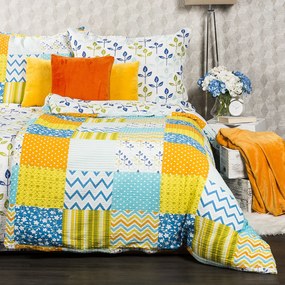 4Home Patchwork blue krepp ágyneműhuzat, 140 x 200 cm, 70 x 90 cm