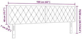 LED fejtámla Kristály gombokkal tuftolt Sötétzöld 80 cm Bársony