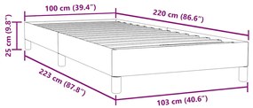 Box Spring ágy matrac nélkül rózsaszín 100x220 cm bársony