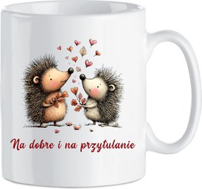 Kerámia bögre Ajándék Valentin napra Két sündisznó Jót és Ölelés