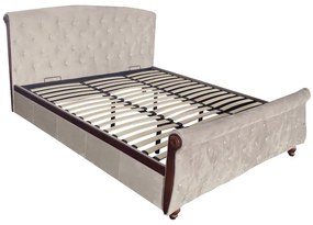 Franciaágy 180x200 cm Bretto (szürkésbarna taupe bársonyszövet). 1119489