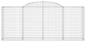 5 db íves horganyzott vas gabion kosár 300x50x120/140 cm
