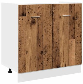 antik fa színű szerelt fa mosogató alsószekrény 80x46x81,5 cm