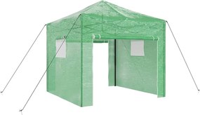 vidaXL Üvegház pop-up kerettel tetővel Zöld 290 x 290 x 315 cm Vas