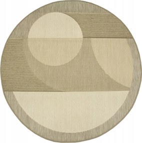 Kültéri Kerek Zsinóros Szőnyeg Tartós Szürke Ezüst Foggia átm. 120 cm