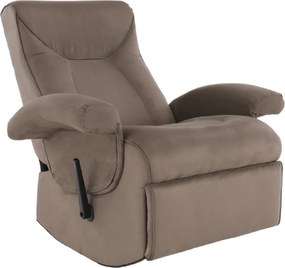 Mechanikusan állítható pihenő fotel, szürkés barna textil, SUAREZ