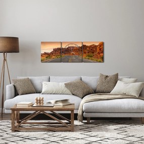 Az út és a sziklák képe (órával) (90x30 cm)