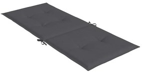 6 db antracit szövet magas háttámlájú székpárna 120x50x4 cm