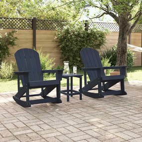 Kerti lounge szett 3 pcs Tengerészkék HDPE