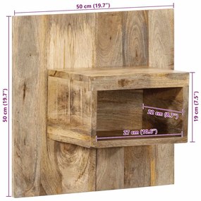 Éjjeli szekrény 50x27x50 cm tömör durva fa mangó