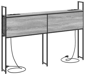 Tárolós Fejtámla Töltő Állomással Szürke sonoma 150 cm Faanyag