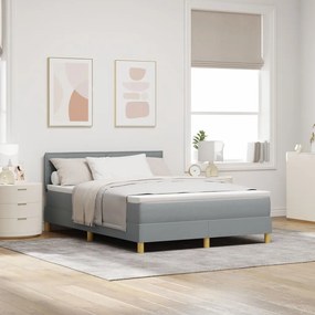 Box Spring Ágy Matraccal Világosszürke 140x190 cm Szövet
