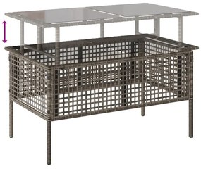 4 részes szürke polyrattan üveg kerti ülőgarnitúra párnákkal