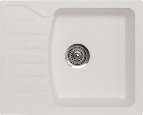 Quadro M Metalac 144114 Gránit Mosogatótálca - Extra mély, Csepegtetőtálcás, Fehér