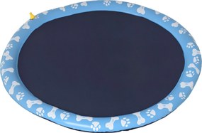 PawHut 150 cm Rázó Mat Pincsingsz Pad Inflatable Splash Pad Csúszásmentes Vizes Játszó Mat Splash Medence Vízpermetező Kutya Medence Háziállatoknak Ny