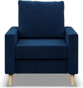 Etna fotel, bársony, bonell töltet, kék