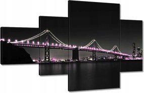 Vászonkép 130x80 Híd Lila fények