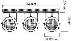 Brilliant - CARMEN WOOD 3x GU10/5W/230V spotlámpa, barna