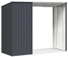 antracitszürke horganyzott acél kerti tűzifatároló 245x98x159cm