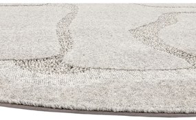 Világosszürke gyapjú kerek szőnyeg ø 133 cm Morphic Organica – Agnella