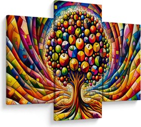Kép – Színes fa almákkal (90x60 cm)