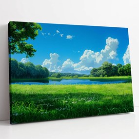 Vászonkép Rét a tóparton táj otthon nappali szoba 80x60