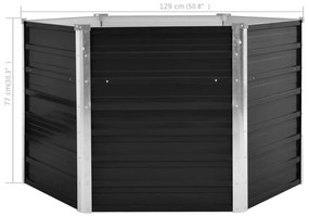 antracitszürke horganyzott acél kerti magaságyás 129x129x77 cm