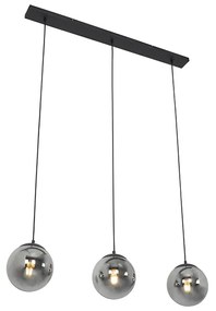 Art Deco lógólámpa fekete és füstüveggel 3-lámpás - Pallon
