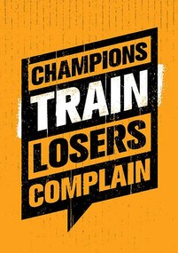 Illusztráció Champions Train Losers Complain Speech Bubble, subtropica