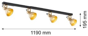 Argon 1801 - Spotlámpa LENORA 4xE14/7W/230V arany/fekete