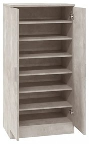 betonszürke szerelt fa cipőszekrény 55 x 35 x 108 cm