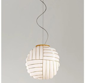 SIRU - Csillár zsinóron CARTESIO 1xE27/60W/230V arany/fehér Velencei üveg