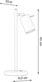 Fehér fém asztali lámpa (magasság 43 cm) Etna – Sollux