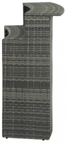 szürke polyrattan kerti bárasztal 120 x 55 x 110 cm