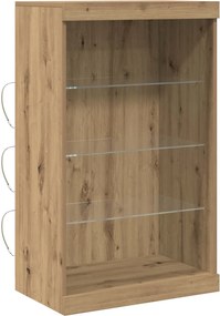 vidaXL LED tálaló Artisan tölgy 60,5 x 37 x 100 cm Faanyag
