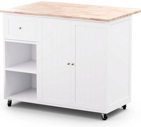 Blumfeldt Etsu, tálalókocsi, kihúzható munkalap, 2 fiók, 2 ajtó, 2 polc, görgők rögzítőfékkel, tárolóhely, egyszerű tisztítás