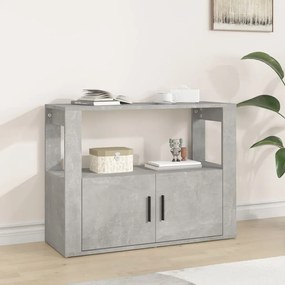 betonszürke szerelt fa tálalószekrény 80x30x60 cm