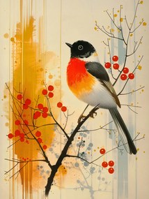 Poszter 30x40cm Őszi vörösbegy