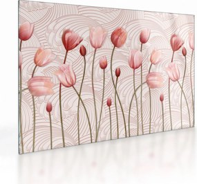 Kép - rózsaszín tulipán (üvegen) (70x50 cm)